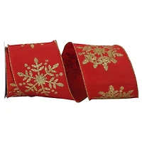 JAM Paper 4" x 10yd. Wired Snowflake Grand Ribbon