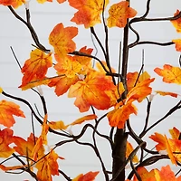 4ft. Pre-Lit Minimalist Autumn Maple Artificial Fall Tree with 56 Warm White LED Lights