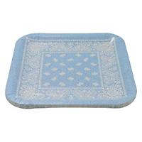 12 Packs: 10 ct. (120 total) 9" Square Blue Bandana Dinner Plates by Celebrate It™