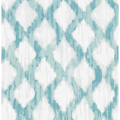 NuWallpaper Teal Floating Trellis Peel & Stick Wallpaper