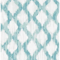 NuWallpaper Teal Floating Trellis Peel & Stick Wallpaper