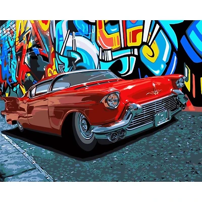 Crafting Spark Red Cadillac Painting by Numbers Kit