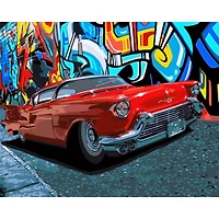 Crafting Spark Red Cadillac Painting by Numbers Kit