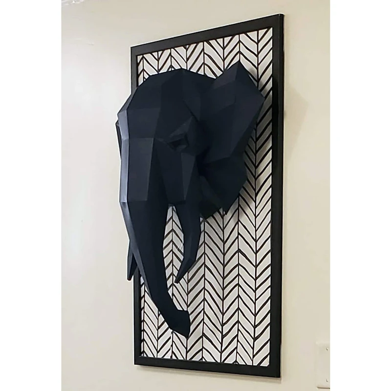 PaperCraft World 3D PaperCraft Elephant Head Wall Art DIY Kit