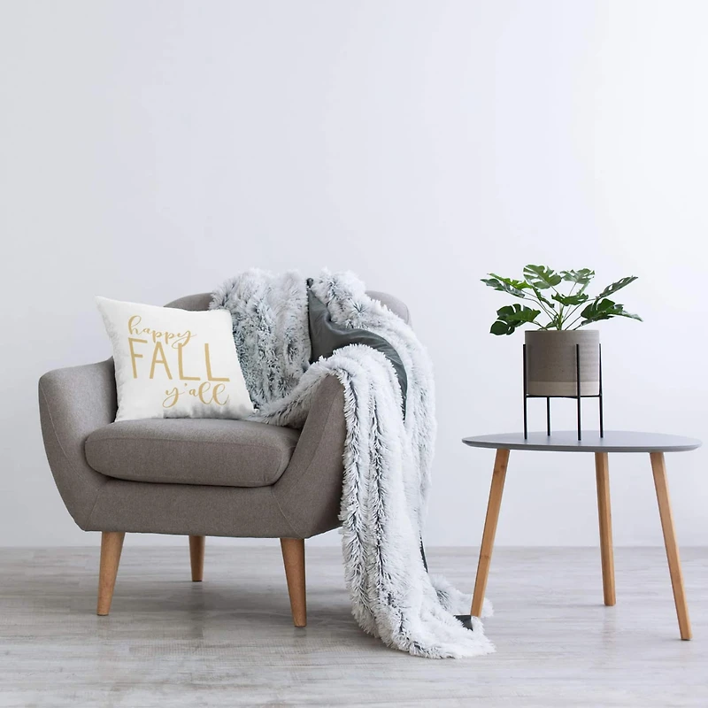 Stupell Industries Happy Fall Y'all Autumn Calligraphy Throw Pillow