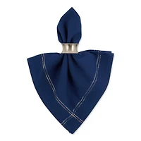 DII® Blue with Silver & Gold Border Napkins, 6ct.