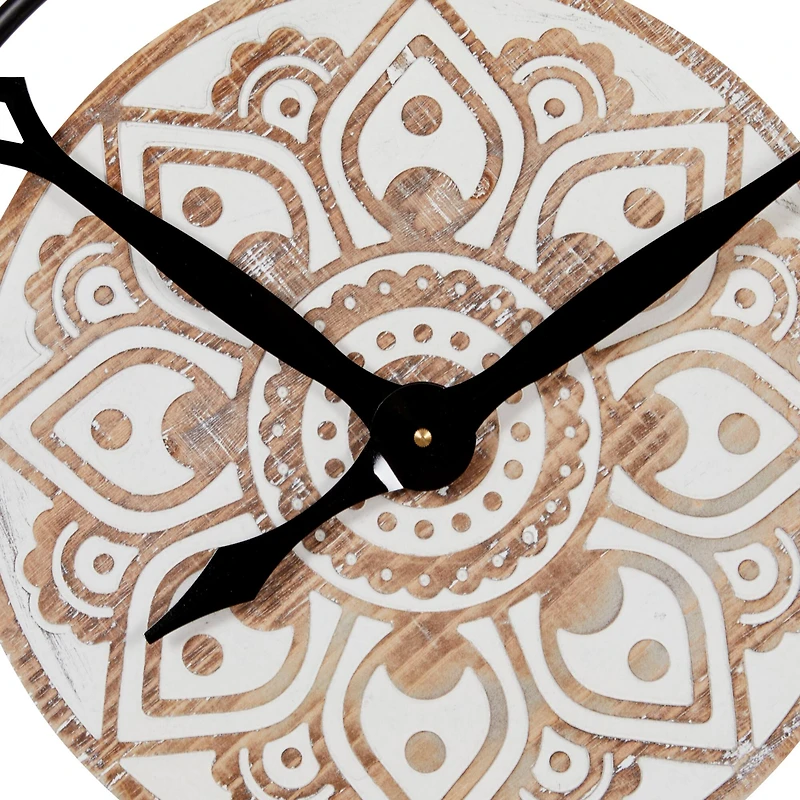 Brown Farmhouse Wood Wall Clock, 34" x 34"