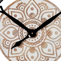 Brown Farmhouse Wood Wall Clock, 34" x 34"