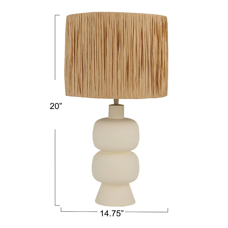 Hello Honey® 20" White & Natural Coastal Charm Stoneware Table Lamp, 2ct.