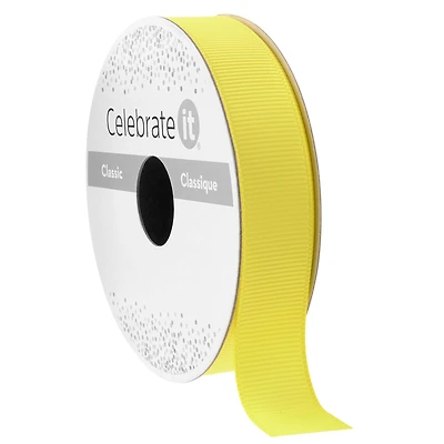 5/8" x 7yd. Neon Yellow Grosgrain Ribbon by Celebrate It® Classic