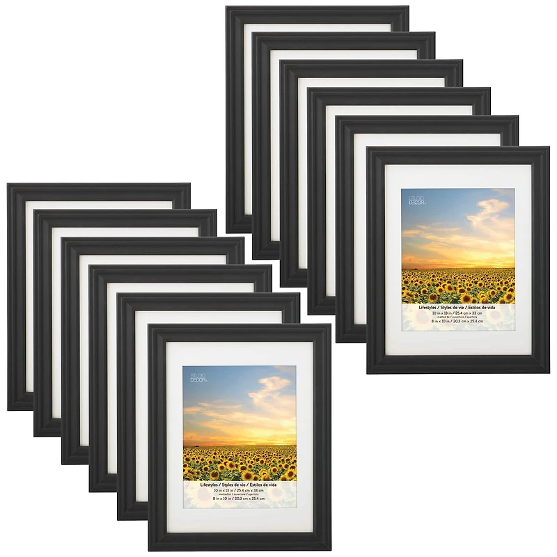 6 Pack: Black 8" x 10" Frame With Mat, Lifestyles™ by Studio Décor®