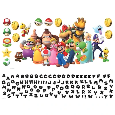 RoomMates Super Mario Giant Peel & Stick Wall Decal with Alphabet