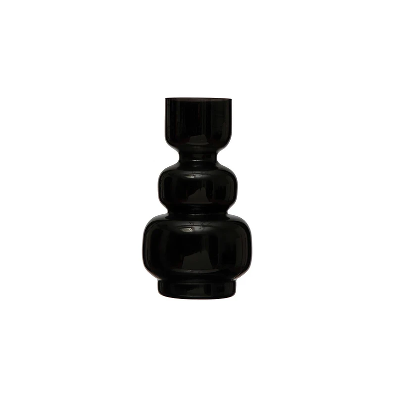 Hello Honey® 10" Black Glass Vase