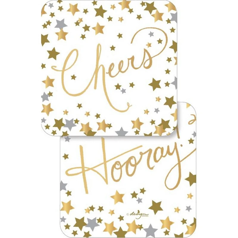 JAM Paper Confetti Cheers Coasters, 60ct.