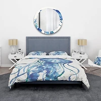 Designart 'Blue Deep Sea X' Coastal Bedding Set