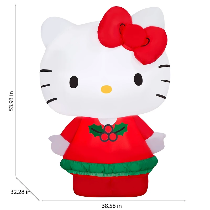 4.5ft. Airblown® Inflatable Christmas Hello Kitty in Red Holiday Dress
