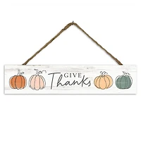 17" Give Thanks Pumpkin Wall Sign