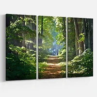 Designart - Bright Green Forest in Morning