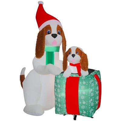 6ft. Airblown® Inflatable Christmas Dog Family Scene
