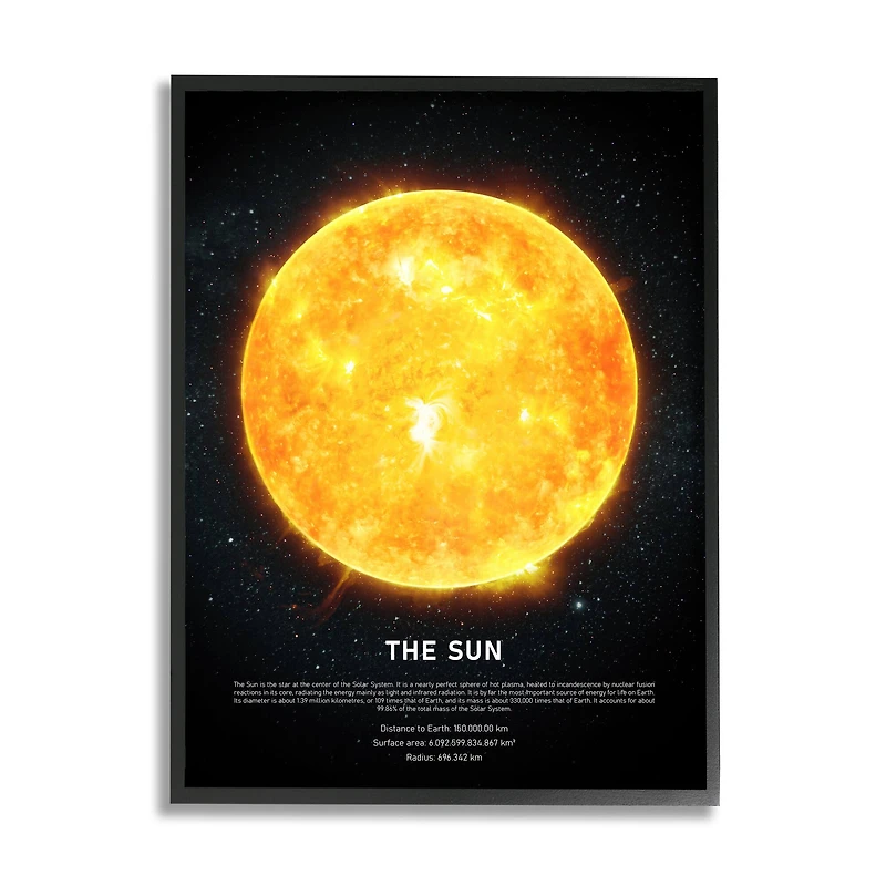 Stupell Industries Milky Way Sun Infographic Outer Space Astrological Facts in Frame Wall Art