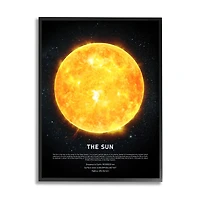 Stupell Industries Milky Way Sun Infographic Outer Space Astrological Facts in Frame Wall Art