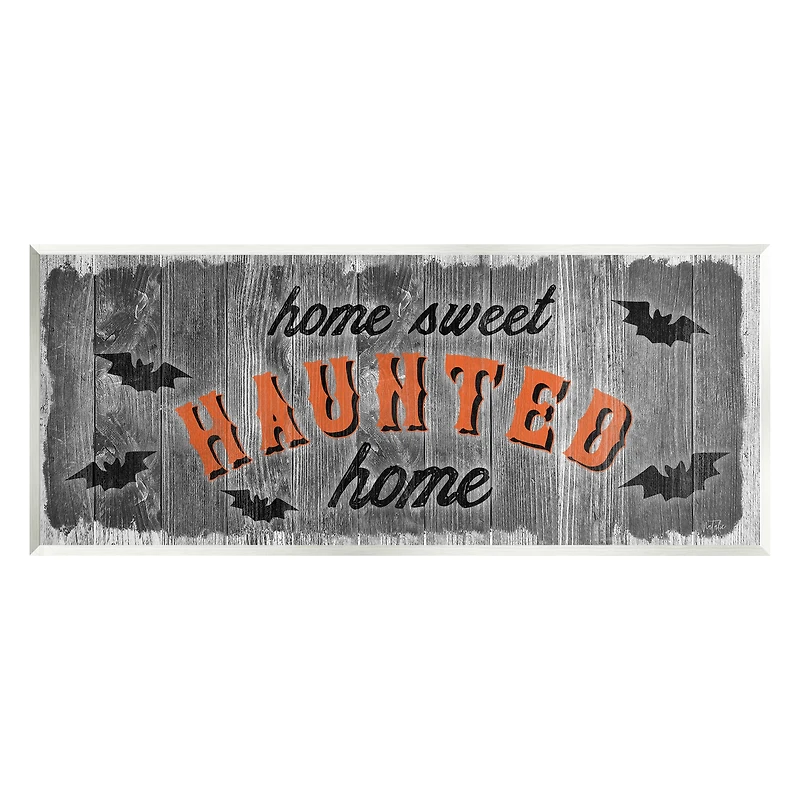 Stupell Industries Sweet Haunted Home Bats Sign Wall Plaque Art