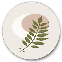 Designart - Abstract Geometrical Moon With Leaf IV