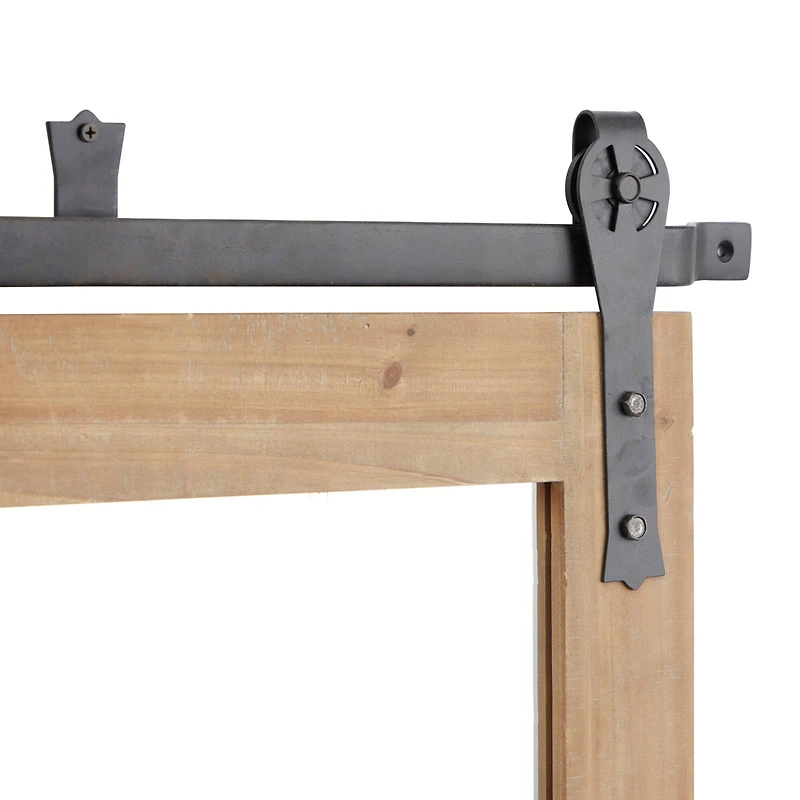 Brown Fir Farmhouse Wall Mirror, 27" x 30" x 2"