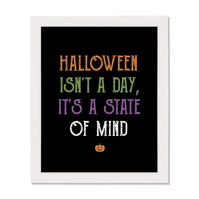 Halloween is a State of Mind White Framed Canvas Wall Art