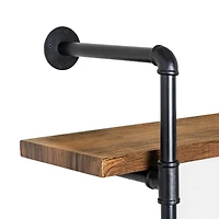 Honey Can Do 34.5" Black Three-Tier Industrial Wall Shelf