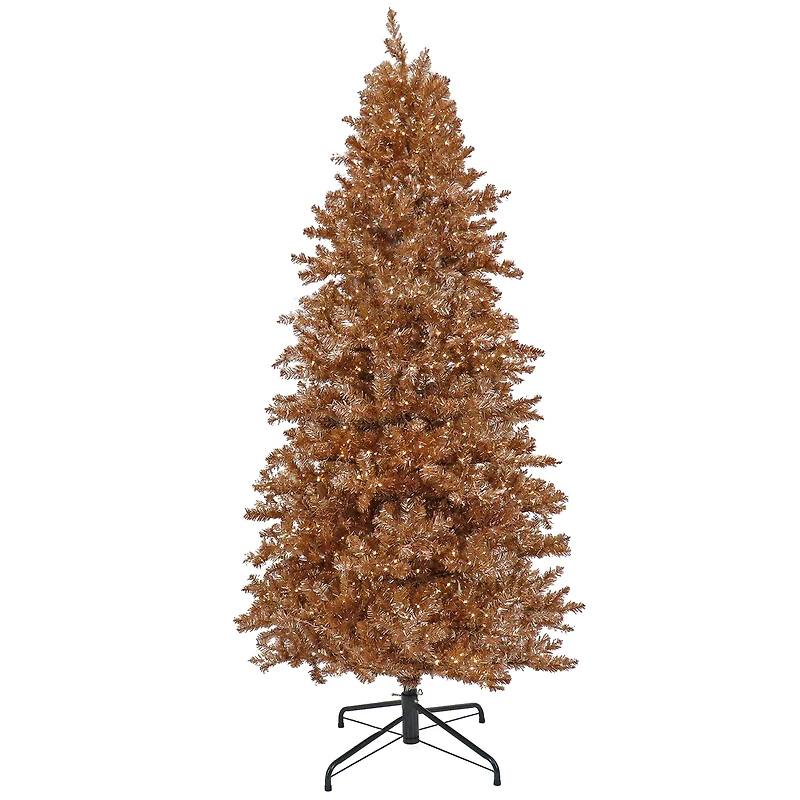 9ft. Pre-Lit Rose Gold Metallic Evergreen Artificial Christmas Tree