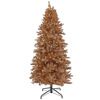 9ft. Pre-Lit Rose Gold Metallic Evergreen Artificial Christmas Tree