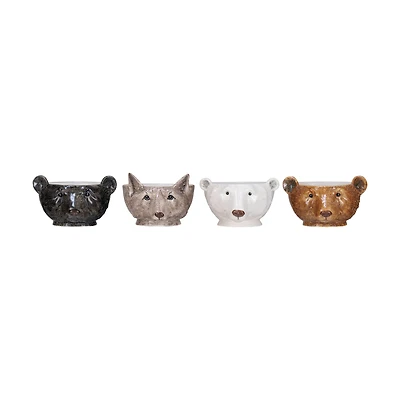 Hello Honey® 7.25" Animal Head Stoneware Bowl Set