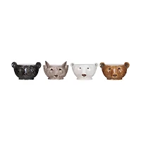 Hello Honey® 7.25" Animal Head Stoneware Bowl Set
