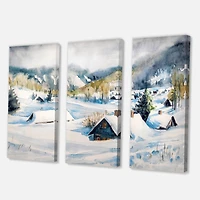 Designart - Mountain Village In Winter
