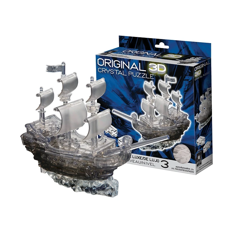 Original 3D Crystal Puzzle™ Black Pirate Ship 101 Piece Puzzle