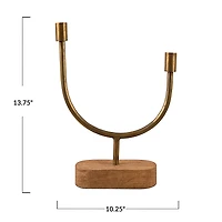 Hello Honey® Asymmetrical Wood & Metal Candle Holder