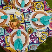Morocco Summer Vinyl Tablecloth 70" Round