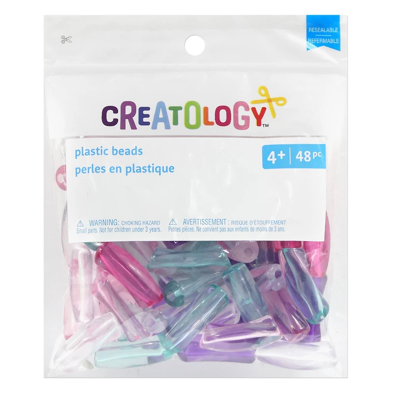 Transparent Plastic Tube Beads, 48ct. by Creatology™
