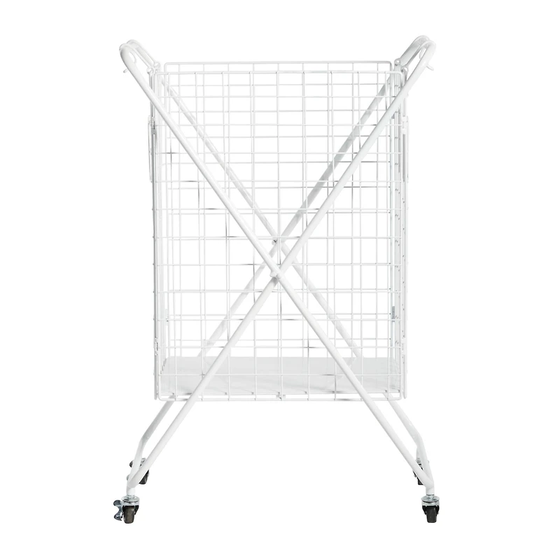 White Metal Farmhouse Storage Basket