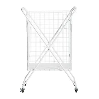 White Metal Farmhouse Storage Basket