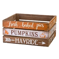 Glitzhome® Wooden Pumpkin Crate Set