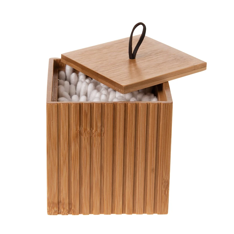 Bath Bliss Small Square Oslo Bamboo Storage Jar