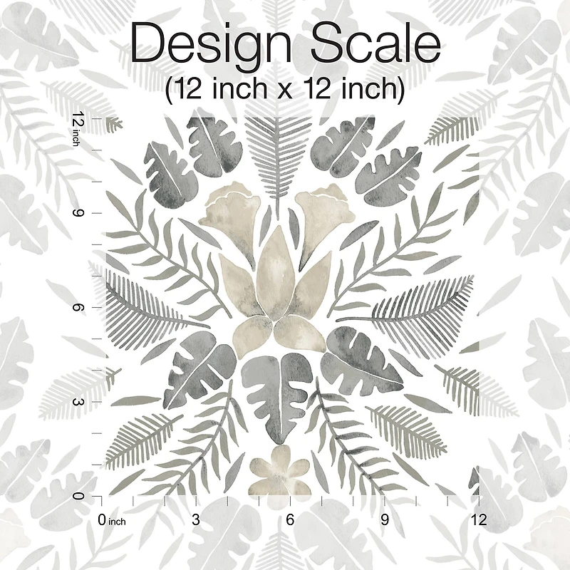 RoomMates Gray & Taupe Gray Cat Coquillette Tropical Peel & Stick Wallpaper