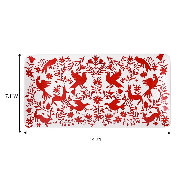 14" x 7" Red Ceramic Plate by Ashland®