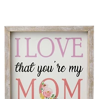 Glitzhome® 11.5" Wood Mother's Day Table Décor