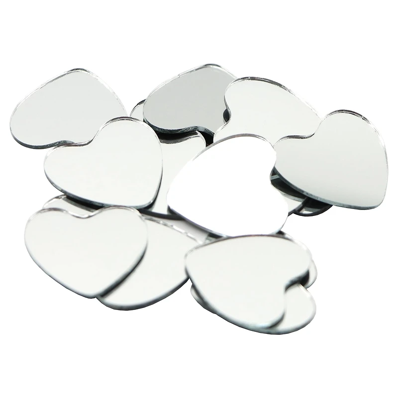 1" Heart Glass Mirrors, 50ct. by Make Market®