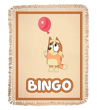 Bluey 48" Bingo with a Balloon No Sew Fleece Throw Kit