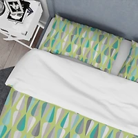 Designart 'Retro Abstract Drops VI' Mid-Century Duvet Cover Set