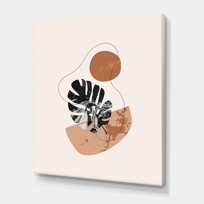 Designart - Abstract Shapes & Tropical Monstera Leaves
